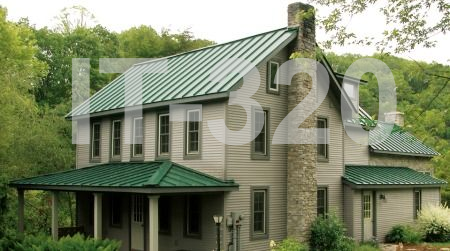 Rustic house with red metal roof.